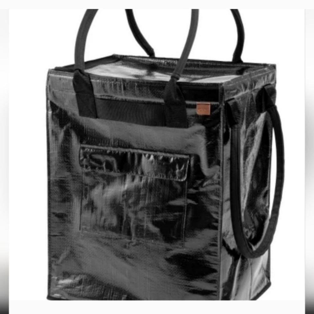 NIB CleverMade Foldable Tote Bag on Wheels - Black, New - Picture 3 of 6